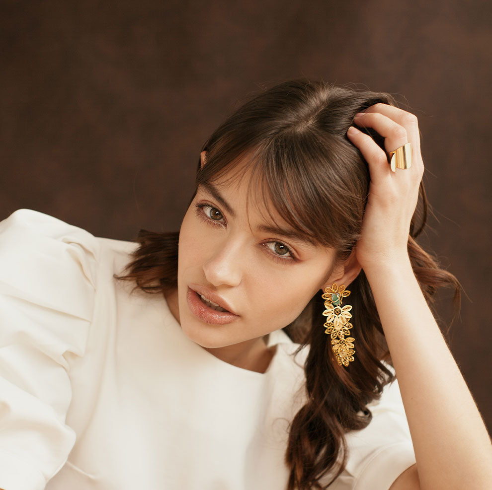 Aretes Báscula Esmeralda