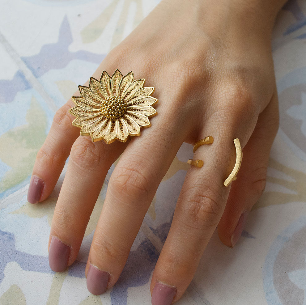Anillo Girasol Filigrana