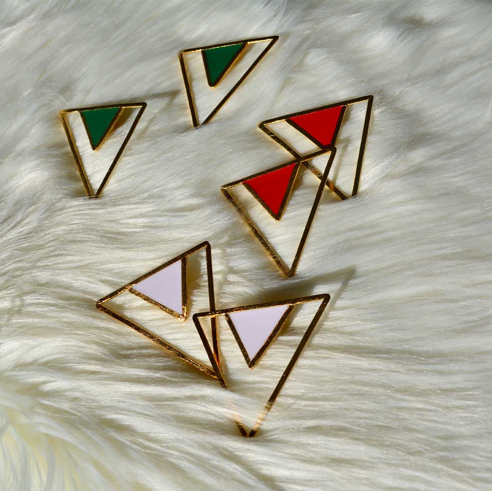 Aretes Triangulo Colores