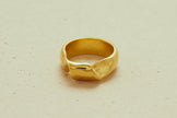 Anillo Wave con Baño de Oro de 24 kt de 5 Micras