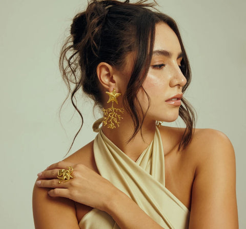 Aretes Estrella Coral