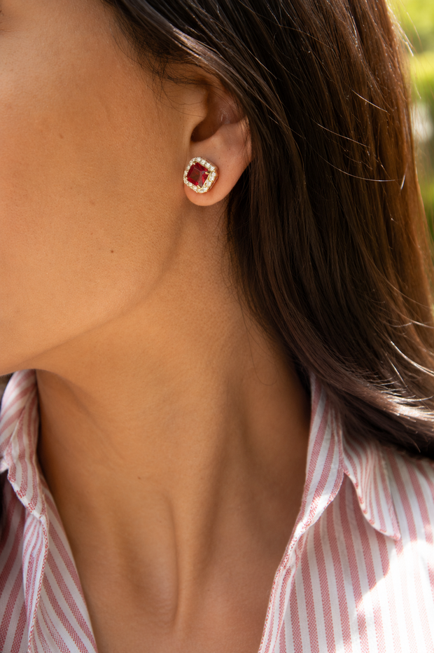 Aretes Topo Nudo Circones en Bronce con Baño en Plata Ley 925
