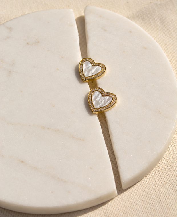 Aretes Topo Amor Perlado