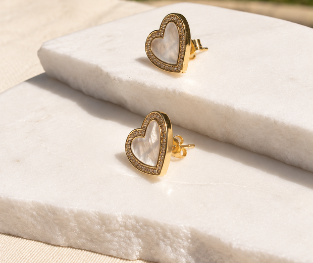 Aretes Topo Amor Perlado
