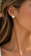 Aretes Topo Amor Perlado
