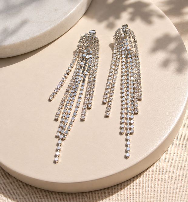 Aretes Brilli en Bronce con Baño de Plata Ley 925