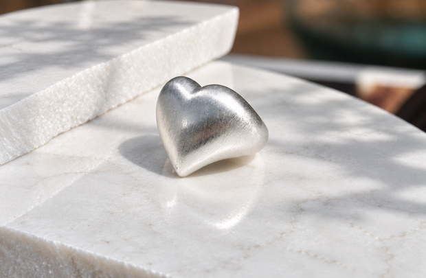 Anillo Heart en Bronce con Baño en Plata Ley 925